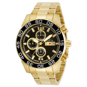 ectq79603_vni_0 jpg - Relógio Masculino de Quartzo Specialty, Invicta 30697, Dourado e Preto -<p>Este impressionante relógio Invicta Specialty apresenta um movimento de quartzo preciso, bem como uma caixa de ouro. Seu mostrador de metal preto é envolto por um altamente proteto</p>