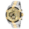 ectq81552_vni_0 jpg - Relógio Masculino de Quartzo Bolt, Invicta 25518, Prata e Dourado -Este lindo relógio Invicta Bolt contém um movimento de quartzo preciso, além de uma caixa de aço. Seu mostrador exibe um mostrador de metal dourado protegido por um Cristal Flame F
