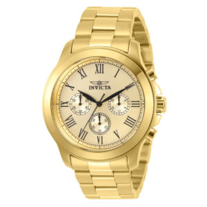 ectq85612_vni_0 jpg - Relgio Especial Masculino 44mm. Ouro 21658, Invicta -<p>Este incrvel relgio Invicta da coleo Speciality oferece um movimento exato, com uma incrvel caixa dourada. O mostrador exibe um mostrador de metal dourado protegido pelo nosso excl</p>