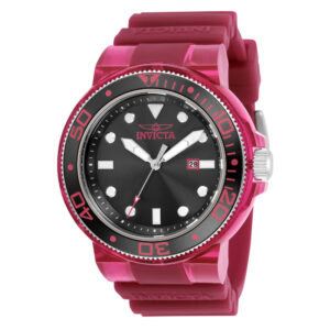 ectq92323_vni_0 jpg - Relógio Masculino Invicta Pro Diver, Borgonha, Transparente 32329 -<p>Este impressionante relógio Invicta Pro Diver apresenta um movimento preciso de quartzo, bem como uma caixa de aço preta e bordô. Seu mostrador preto e metálico é cercado por um cr</p>