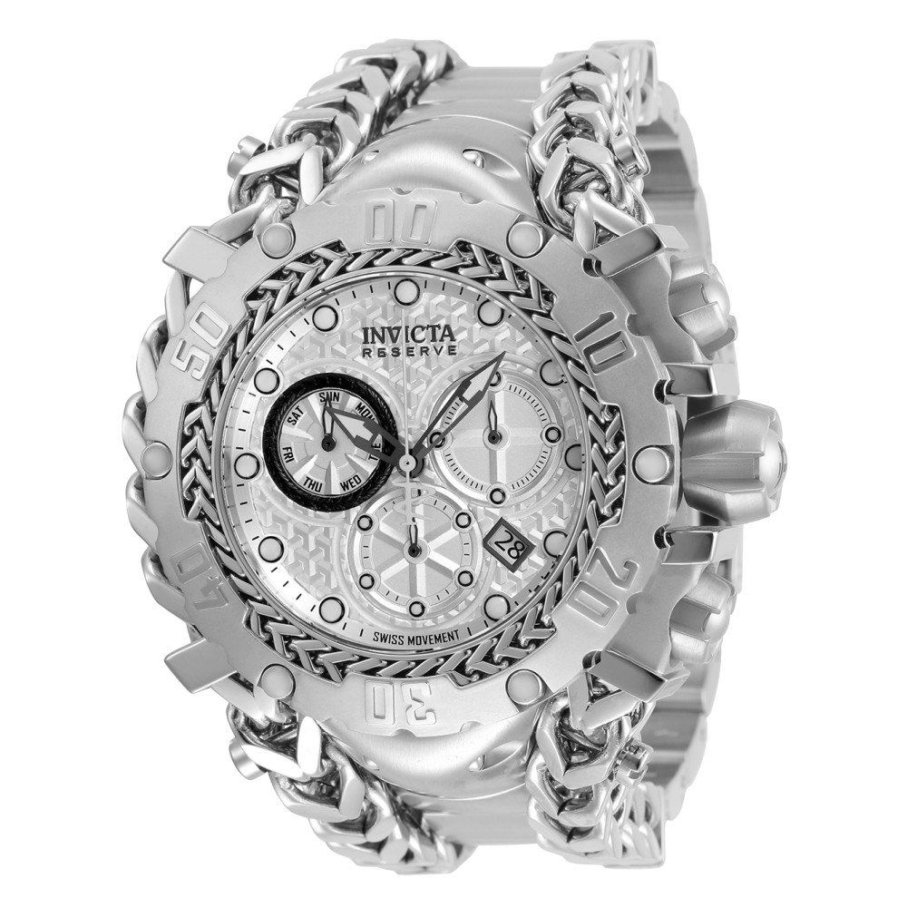 ectq92443_vni_0 jpg - Relógio Masculino Analógico de Quartzo 55.25mm, Invicta Gladiator 34429, Prata -Este incrível relógio Invicta da coleção Gladiator oferece um movimento de quartzo e uma sofisticada caixa de aço. O mostrador exibe um mostrador de metal prateado protegido por no