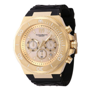 ectq970222_mt_vni_0 jpg - Relgio masculino TechnoMarine Manta Ocean com madreprola 48 mm, preto e elegante. -<p>Este um relgio TechnoMarine Ocean com movimento preciso e caixa dourada. Seu mostrador composto por metal dourado, branco, ostra e madreprola, protegido por um cristal mineral alta</p>