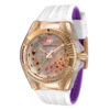 ectq120911_mt_vni_0 jpg - Relgio feminino TechnoMarine Cruise Dream com mostrador em madreprola 40 mm. Branco. Roxo TM 119021, Invicta -Este atraente relgio TechnoMarine da coleo Dream movido por um movimento preciso, com caixa em ouro rosa. Seu mostrador decorado por um mostrador branco em madreprola e protegido p