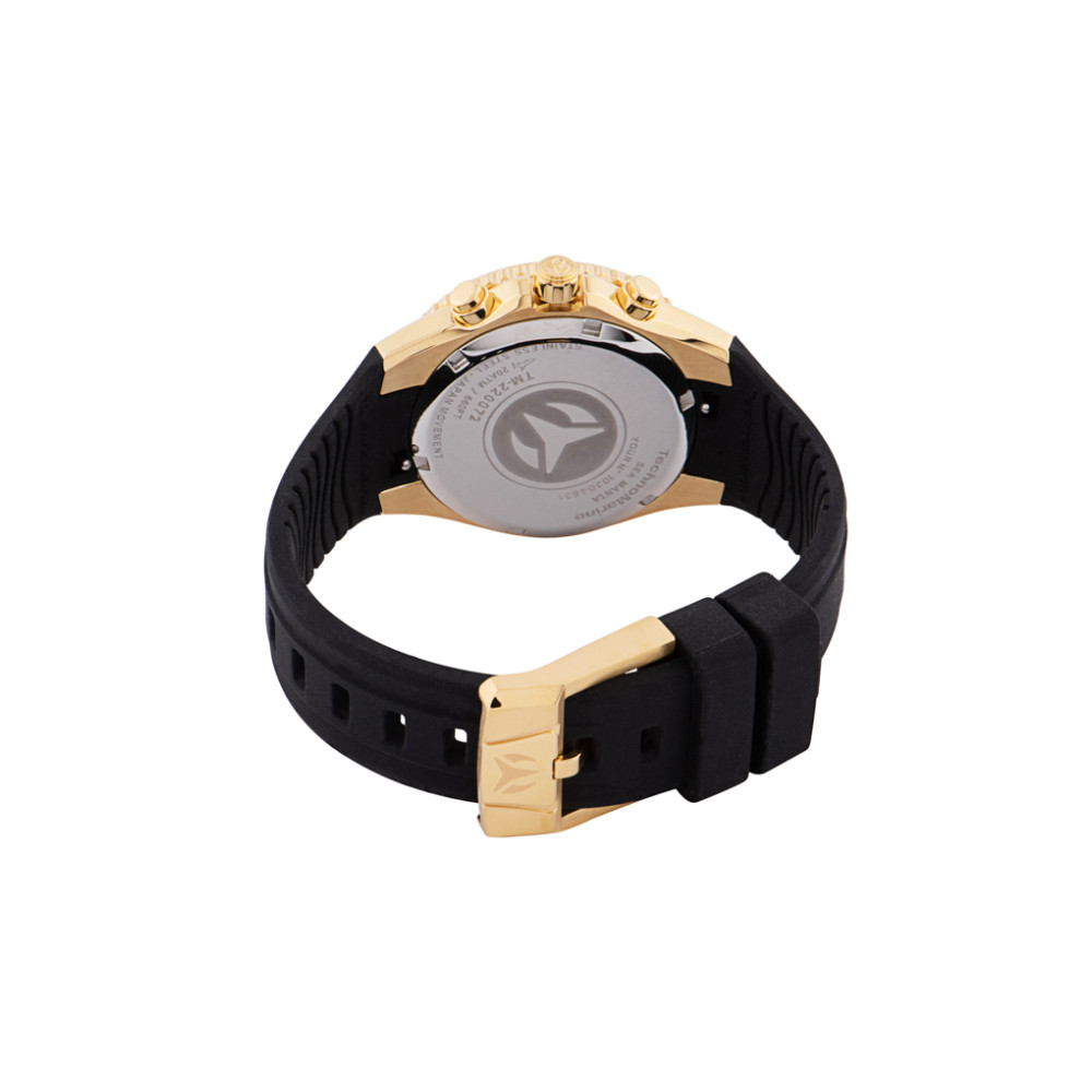 ectq270022_mt_vni_2 jpg - Relógio Feminino TechnoMarine Manta Sea com Mostrador em Madrepérola, Invicta TM220072, Preto -Este lindo relógio TechnoMarine Manta contém um movimento Quartz, sustentado por uma impressionante caixa dourada. Seu mostrador exibe um mostrador em madrepérola dourada protegido