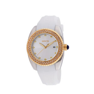 ectq36063_vni_0 jpg - Relógio Feminino de Quartzo Angel, Invicta 36063, Branco -<p>Este impressionante relógio Invicta Angel apresenta um movimento preciso de quartzo, bem como uma caixa de aço dourada. Seu mostrador de metal prateado é envolto por um cristal min</p>