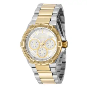 ectq41373_vni_0 jpg - Relógio Feminino Aviator com Mostrador Madrepérola, Invicta 37314, Prata e Dourado -<p>Este impressionante relógio Invicta Aviator apresenta um movimento de quartzo preciso, bem como uma caixa de aço. Seu mostrador de madrepérola de metal é envolto por um cristal Fla</p>