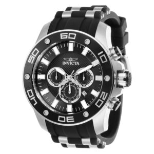 ectq48062_vni_0 jpg - Relógio Masculino Pro Diver SCUBA, Invicta 26084, Preto e Prata -<p>Este impressionante relógio Invicta Pro Diver apresenta um movimento de quartzo, tudo em uma caixa de aço sólido. Seu mostrador de metal preto é envolto por um altamente protetor F</p>