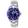 ectq4909_vni_0 jpg - Relógio Masculino Automático Pro Diver, Invicta 9094, Prata e Azul -Este incrível relógio Invicta da coleção Pro Diver oferece um movimento automático exato, com uma incrível caixa de aço. O mostrador exibe um mostrador de metal azul protegido por&