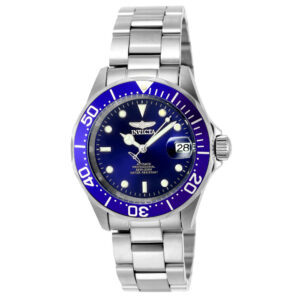 ectq4909_vni_0 jpg - Relógio Masculino Automático Pro Diver, Invicta 9094, Prata e Azul -<p>Este incrível relógio Invicta da coleção Pro Diver oferece um movimento automático exato, com uma incrível caixa de aço. O mostrador exibe um mostrador de metal azul protegido por&</p>