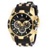 ectq53852_vni_0 jpg - Relógio Masculino Speedway SCUBA, Invicta 25835, Preto e Dourado -Este atraente relógio Invicta da coleção Speedway é alimentado por um movimento de quartzo preciso, com uma caixa dourada. Seu mostrador é decorado por um mostrador de metal preto&