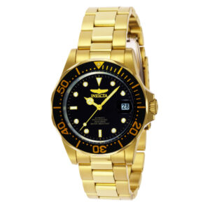 ectq9298_vni_0 jpg - Relógio Masculino Automático Pro Diver, Invicta 8929, Dourado e Preto -<p>Este incrível relógio Invicta da coleção Pro Diver oferece um movimento automático exato, com uma incrível caixa dourada. O mostrador exibe um mostrador de metal preto protegido po</p>