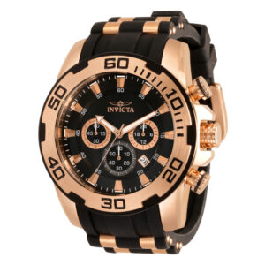 ectq93933_vni_0 jpg - Relógio Masculino Pro Diver, Invicta 33939, Preto e Ouro Rosa -<p>Este incrível relógio Invicta da coleção Pro Diver oferece um movimento de quartzo exato, com uma incrível caixa em ouro rosa. O mostrador exibe um mostrador de metal preto protegi</p>
