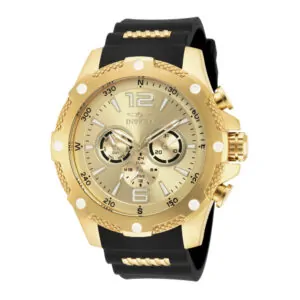 ectq06691_vni_0 jpg - Relógio Masculino I Force, Invicta 19660, Preto e Dourado -<p>Este impressionante relógio Invicta I Force apresenta um movimento de quartzo preciso, bem como uma caixa de ouro. Seu mostrador de metal dourado é envolto por um Cristal Flame Fus</p>