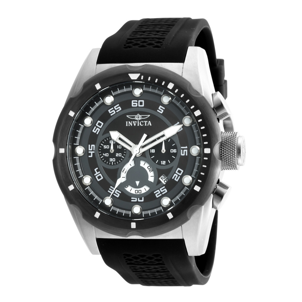 ectq11302_vni_1 jpg - Relgio masculino Speedway 50 mm. Preto 20311, Invicta -Este incrvel relgio Invicta da coleo Speedway oferece um movimento exato, com uma incrvel caixa de ao bronze. O mostrador exibe um mostrador preto em ostra protegido pelo nosso exc