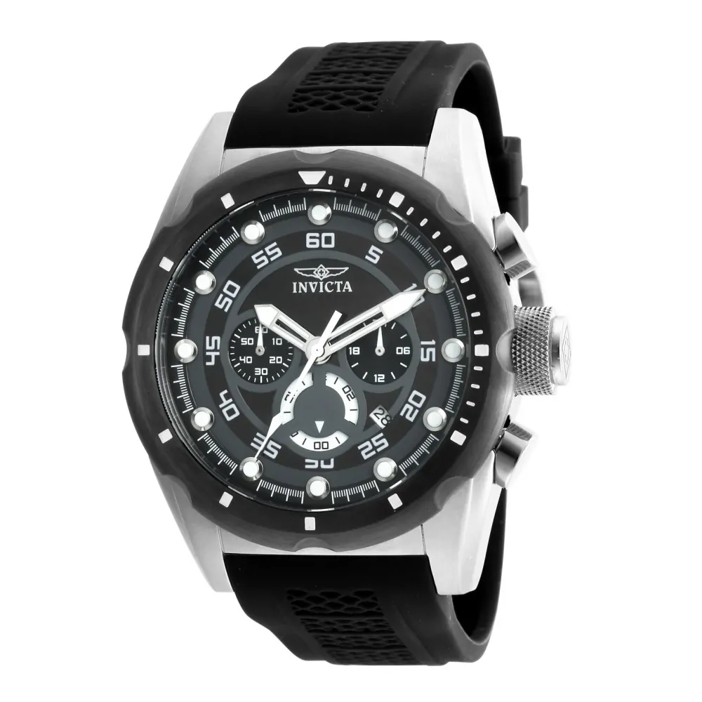 ectq11302_vni_1 jpg - Relgio masculino Speedway 50 mm. Preto 20311, Invicta -Este incrvel relgio Invicta da coleo Speedway oferece um movimento exato, com uma incrvel caixa de ao bronze. O mostrador exibe um mostrador preto em ostra protegido pelo nosso exc