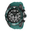 ectq15553_vni_0 jpg - Relgio masculino Pro Chronograph 50 mm. Verde Escuro 35551, Invicta -Este impressionante relgio Invicta Pro apresenta um movimento preciso, bem como uma caixa preta. Seu mostrador de metal envolto por um cristal de fuso de chama altamente protetor&a