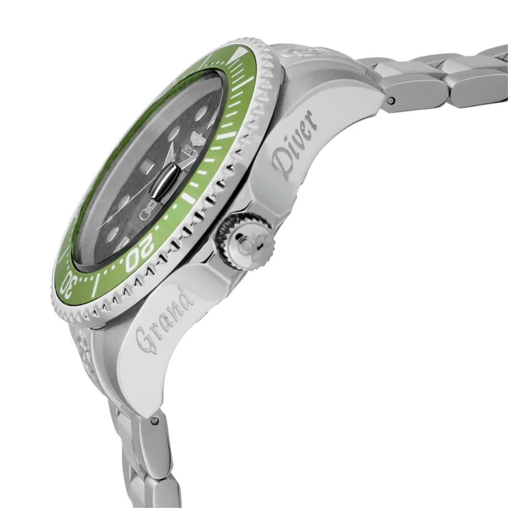 ectq21672_vni_1 jpg - Relógio Masculino Automático Invicta Grand Diver, Aço 27612 -Este atraente relógio Invicta da coleção Grand Diver é alimentado por um movimento automático preciso, com uma caixa de aço. Seu rosto é decorado com um mostrador preto de metal e&