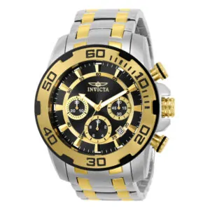 ectq22322_vni_0 jpg - Relógio Masculino Pro Diver SCUBA, Invicta 22322, Prata, Dourado e Preto -<p>Este relógio Invicta da coleção Pro Diver possui um movimento de quartzo e possui uma caixa de aço resistente. Em sua face, você pode encontrar um mostrador de metal preto coberto&</p>