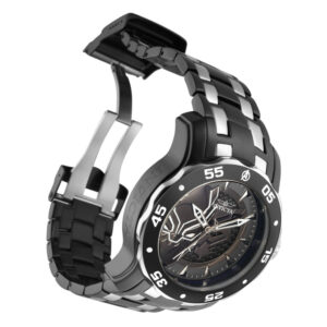 ectq22423_vni_1 jpg - Relógio Masculino Marvel Pantera Negra, Invicta 32422, Preto e Prata -<p>Este incrível relógio Invicta da coleção Marvel oferece um movimento Quartz exato, com uma incrível caixa preta. O mostrador exibe um mostrador de metal preto protegido pelo nosso&</p>