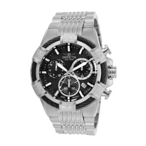 ectq26852_vni_0 jpg - Relógio Masculino de Quartzo Bolt, Invicta 25862, Prata -<p>Este atraente relógio Invicta da coleção Bolt é alimentado por um movimento de quartzo preciso, com uma caixa de aço. Seu mostrador é decorado por um mostrador de metal preto e pro</p>