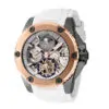 ectq27724_vni_0 jpg - Relgio Masculino Akula Automtico 51mm. Branco 42772, Invicta -Este impressionante relgio Invicta Akula apresenta um movimento Automtico preciso, bem como uma caixa em ouro rosa. . Seu mostrador de metal carvo, branco, azul envolto por um cris