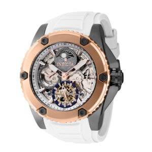 ectq27724_vni_0 jpg - Relgio Masculino Akula Automtico 51mm. Branco 42772, Invicta -<p>Este impressionante relgio Invicta Akula apresenta um movimento Automtico preciso, bem como uma caixa em ouro rosa. . Seu mostrador de metal carvo, branco, azul envolto por um cris</p>