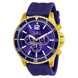 ectq29342_vni_0 jpg - Relógio Masculino Pro Diver, Invicta 24392, Azul e Dourado -<p>Este lindo relógio Invicta Pro Diver contém um movimento de quartzo preciso, além de uma caixa de ouro. Seu mostrador exibe um mostrador de metal azul protegido por um Cristal Flam</p>