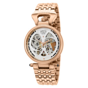 ectq29383_vni_0 jpg - Relógio Feminino Automático Objet D Art, Invicta 38392, Ouro Rosa -<p>Este lindo relógio Invicta Objet D Art contém um movimento automático preciso, além de uma caixa em ouro rosa. Seu mostrador exibe um mostrador de metal prateado protegido por um C</p>