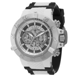 ectq4290_vni_0 jpg - Relógio Masculino Subaqua Noma III, Invicta 0924, Preto, Branco e Prata -<p>Este incrível relógio Invicta da coleção Subaqua oferece um movimento de quartzo e uma sofisticada caixa de aço branco. O mostrador exibe um mostrador de plástico branco e transpar</p>