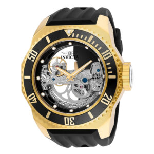 ectq52652_vni_0 jpg - Relógio Masculino Analógio Automático 52mm, Invicta The Diver 25625, Preto e Dourado -<p>Este impressionante relógio Invicta The Diver apresenta um movimento automático, tudo em ouro maciço, caixa preta. Seu mostrador de metal preto é envolto por um Cristal Mineral alt</p>