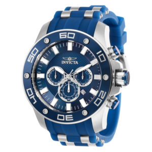 ectq58062_vni_0 jpg - Relógio Masculino Pro Diver SCUBA, Invicta 26085, Azul e Prata -<p>Este relógio Invicta da coleção Pro Diver possui um movimento de quartzo e possui uma caixa de aço resistente. Em sua face, você pode encontrar um mostrador de metal azul coberto p</p>