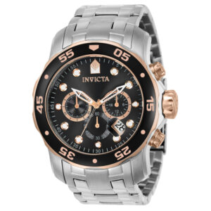 ectq63008_vni_0 jpg - Relógio Masculino Pro Diver SCUBA, Invicta 80036, Prata e Preto -<p>Este atraente relógio Invicta da coleção Pro Diver é alimentado por um movimento de quartzo preciso, com uma caixa de aço em ouro rosa. Seu mostrador é decorado por um mostrador de</p>