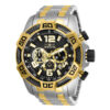ectq65852_vni_0 jpg - Relgio masculino Pro SCUBA 50 mm. Ao. Ouro 25856, Invicta -Este atraente relgio Invicta da coleo Pro movido por um movimento preciso, com caixa de ao. Seu mostrador decorado por um mostrador preto em fibra de carbono e protegido por um res