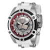 ectq70273_vni_0 jpg - Relógio Masculino Star Wars Captain Phasma, Invicta 37207, Branco e Prata -Este lindo relógio Invicta Star Wars contém um movimento de quartzo preciso, além de uma caixa de aço. Seu mostrador exibe um mostrador de metal protegido por um Cristal Flame Fusi
