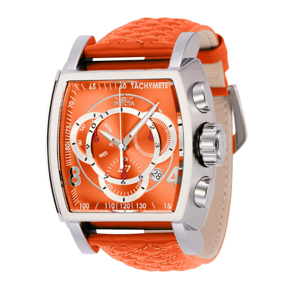 ectq73044_vni_0 jpg - Relógio Masculino Analógico de Quartzo 48mm, Invicta S1 Rally 44037, Laranja -Este lindo relógio Invicta S1 Rally contém um movimento de quartzo preciso, além de uma caixa de aço. Seu mostrador exibe um mostrador de metal laranja, prateado, protegido por um&