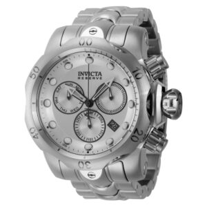 ectq77562_vni_0 jpg - Relógio Masculino Invicta Reserve Venom 53, Aço 26577 -<p>Este belo relógio Invicta Reserve contém um movimento de quartzo, sustentado por uma impressionante caixa de aço. Seu mostrador exibe um mostrador de metal prateado protegido por u</p>