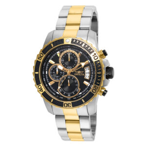 ectq81422_vni_0 jpg - Relógio Masculino Pro Diver, Invicta 22418, Prata, Dourado e Preto -<p>Este incrível relógio Invicta da coleção Pro Diver oferece um movimento de quartzo exato, com uma incrível caixa de aço. O mostrador exibe um mostrador de metal preto protegido por</p>