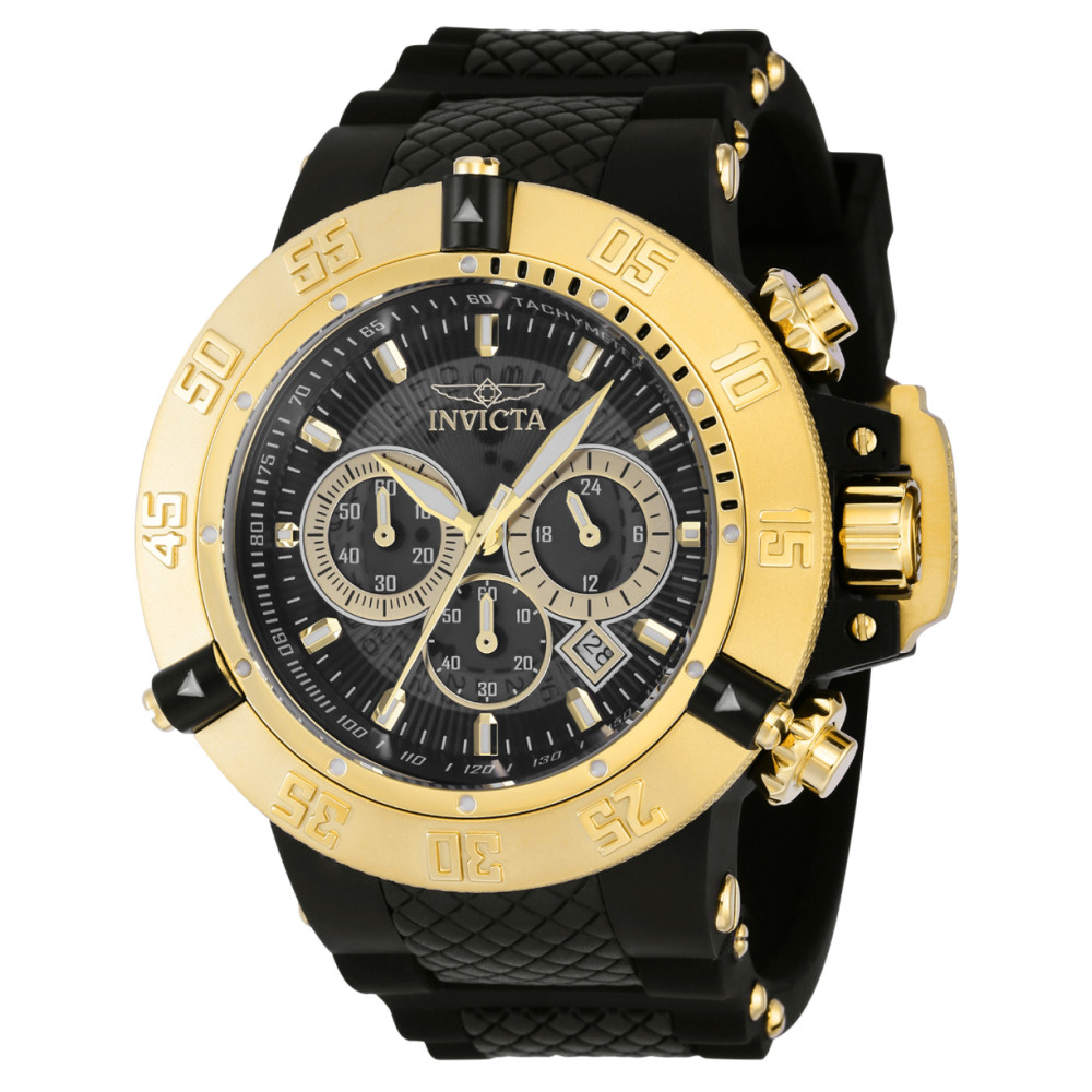ectq89983_vni_0 jpg - Relógio Masculino Analógico de Quartzo 50mm, Invicta Subaqua Noma III 38998, Preto e Dourado -Este incrível relógio Invicta da coleção Subaqua oferece um movimento de quartzo e uma sofisticada caixa preta e dourada. O mostrador exibe um mostrador de plástico preto e dourado
