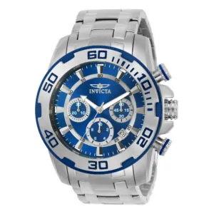 ectq91322_vni_0 jpg - Relógio Masculino Pro Diver SCUBA, Invicta 22319, Prata e Azul -<p>Este atraente relógio Invicta da coleção Pro Diver é alimentado por um movimento de quartzo e uma caixa de aço sólido. Seu mostrador é decorado por um mostrador de metal azul e pro</p>