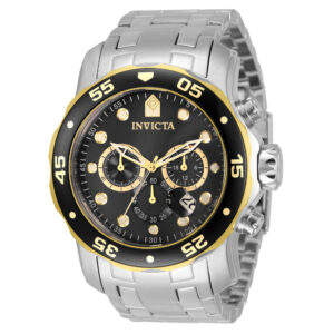 ectq99933_vni_0 jpg - Relgio masculino Invicta profissional em ao inoxidvel 48 mm de dimetro. -<p>Este relgio Invicta da coleo Pro possui um movimento preciso e uma caixa de ao resistente. O mostrador de metal preto e protegido pelo exclusivo Flame Fusion Crystal, enquanto a fa</p>