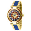 ectq23882_vni_0 jpg - Relógio Feminino Marvel Captain Marvel, Invicta 28832, Dourado e Azul -Este incrível relógio Invicta da coleção Marvel oferece um movimento Quartz exato, com uma incrível caixa dourada e vermelha. O mostrador exibe um mostrador de metal protegido por&