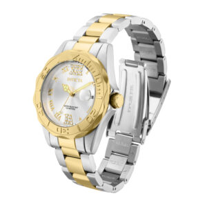 ectq25821_vni_1 jpg - Relógio Feminino Pro Diver, Invicta 12852, Prata e Dourado -<p>Este lindo relógio Invicta Pro Diver contém um movimento de quartzo preciso, além de uma caixa de aço dourada. Sua face exibe um mostrador de metal prateado protegido por um Crista</p>