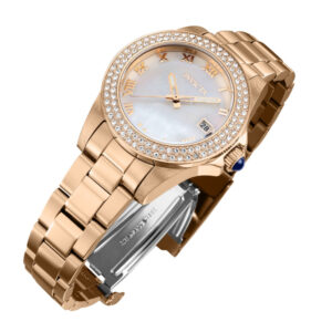 ectq47063_vni_1 jpg - Relógio feminino Invicta Anjo com madreprola e ouro rosa 34 mm. -<p>Este é um relógio Invicta Angel com movimento preciso e caixa em ouro rosa. O mostrador é decorado com madre pérola branca e protegido por um cristal mineral resistente. A pulseira</p>