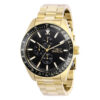 ectq86983_vni_0 jpg - Relógio Masculino com Pulseira em Aço Inoxidável, Invicta Aviator, Ouro 38968 -Este belo relógio Invicta Aviator contém um movimento preciso de quartzo, além de uma caixa de ouro. Seu rosto exibe um mostrador preto de metal protegido por um cristal de fusão d