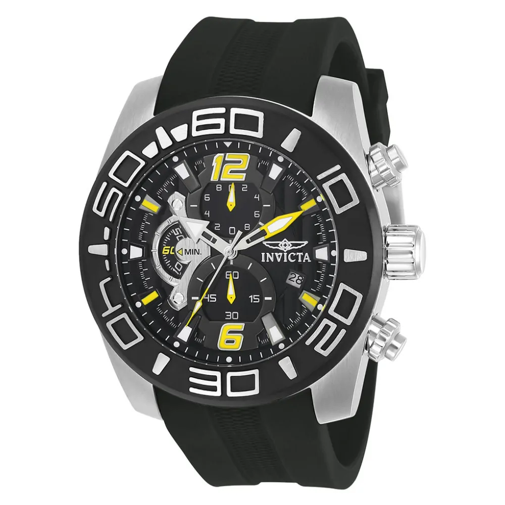 ectq90822_vni_0 jpg - Relógio Masculino de Quartzo Pro Diver, Invicta 22809, Preto -Este incrível relógio Invicta da coleção Pro Diver oferece um movimento de quartzo exato, com uma incrível caixa de aço. O mostrador exibe um mostrador de metal preto protegido por