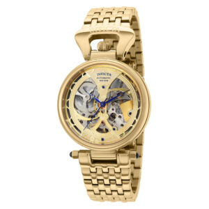 ectq98383_vni_0 jpg - Relógio Feminino Automático Objet D Art, Invicta 38389, Dourado -<p>Este atraente relógio Invicta da coleção Objet D Art é movido por um movimento automático preciso, com uma caixa dourada. Seu mostrador é decorado por um mostrador de metal dourado</p>