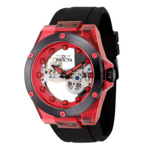 ectq00444_vni_0 jpg - Relógio Mecânico Speedway Ghost Bridge Masculino 48mm. Preto 44400 -<p>Este atraente relógio Invicta da coleção Speedway é alimentado por um movimento mecânico preciso, com uma caixa vermelha Seu mostrador é decorado com um mostrador vermelho de aço i</p>