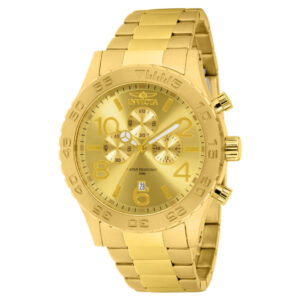 ectq0721_vni_0 jpg - Relógio Masculino Specialty Pulse 50mm. Ouro 1270 -<p>Este lindo relógio Invicta Specialty contém um movimento preciso além de uma caixa dourada Seu mostrador exibe um mostrador dourado e metálico protegido por um Cristal Mineral de a</p>