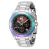 ectq09944_gz_vni_0 jpg - Relógio NFL San Francisco 49ers Masculino 40mm. Aço ZG 44990 -Este impressionante relógio Invicta NFL apresenta um movimento preciso e uma caixa de aço iridescente Seu mostrador preto de metal é envolto por um cristal mineral altamente protet