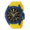 ectq18844_vni_0 jpg - Relógio Speedway Eclipse Masculino 47mm. Amarelo 44881 -Este incrível relógio Invicta da coleção Speedway oferece um movimento exato, com uma incrível caixa de aço azul O mostrador exibe um mostrador preto de metal protegido pelo nosso&